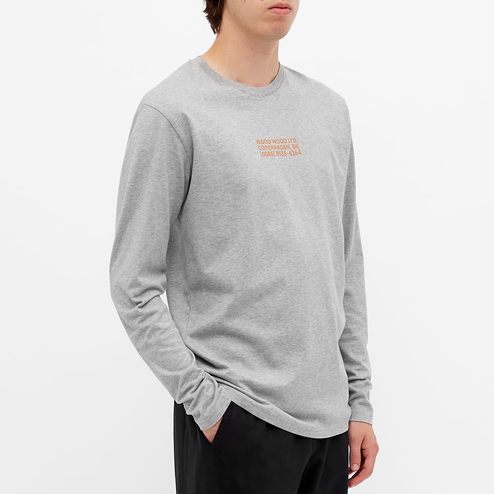 Wood Wood Long Sleeve Peter Info Logo Tee - 3