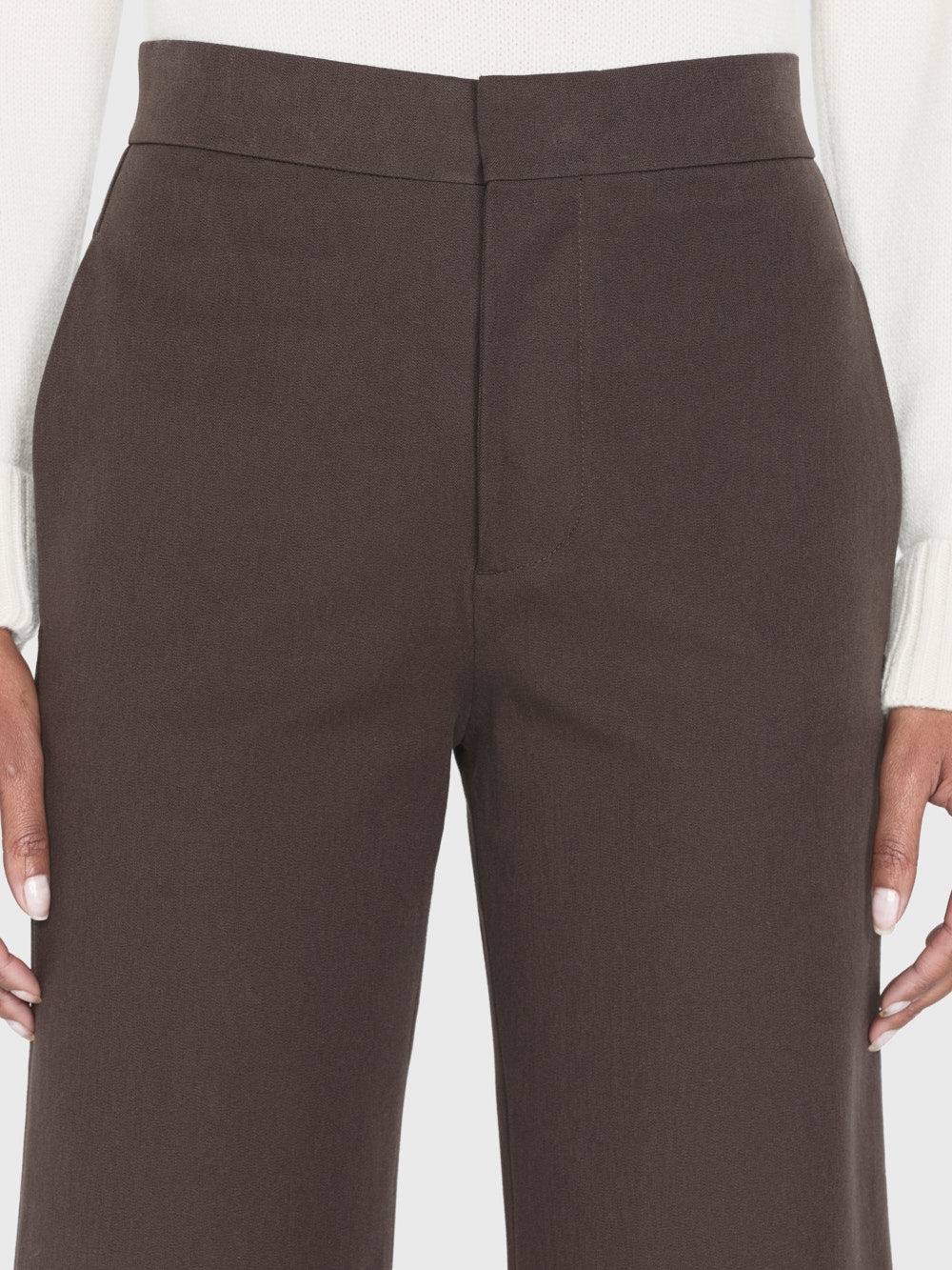 Le Jane Crop Trouser in Chocolate Brown - 6