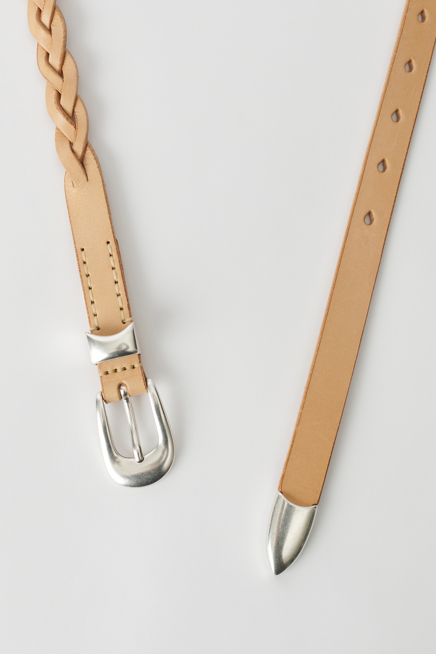 2 cm Braided Belt Naturale Leather - 2