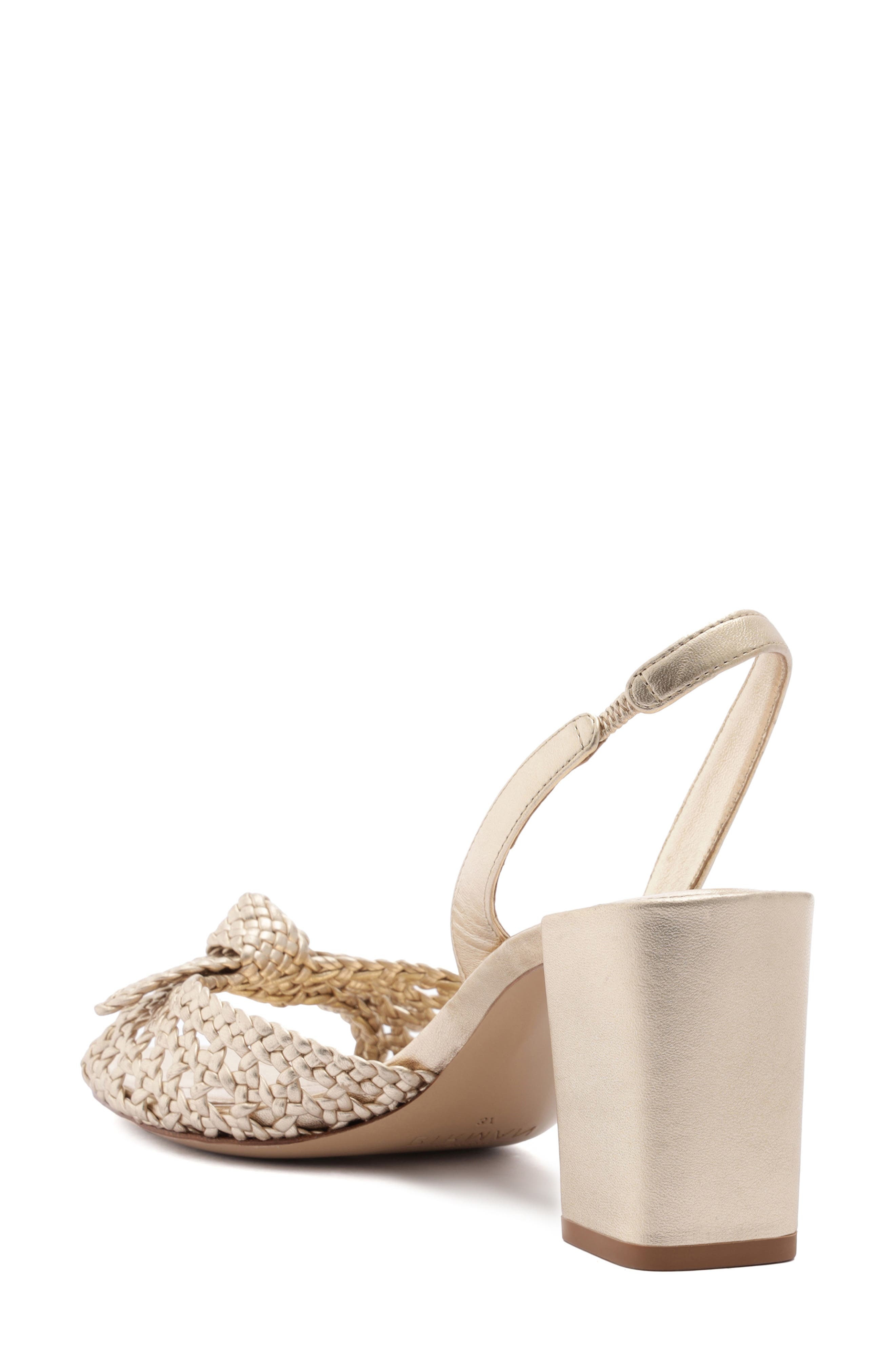 Alexandre Birman Easy Clarita Tresse Block Heel Slingback Sandal in Golden at Nordstrom - 2