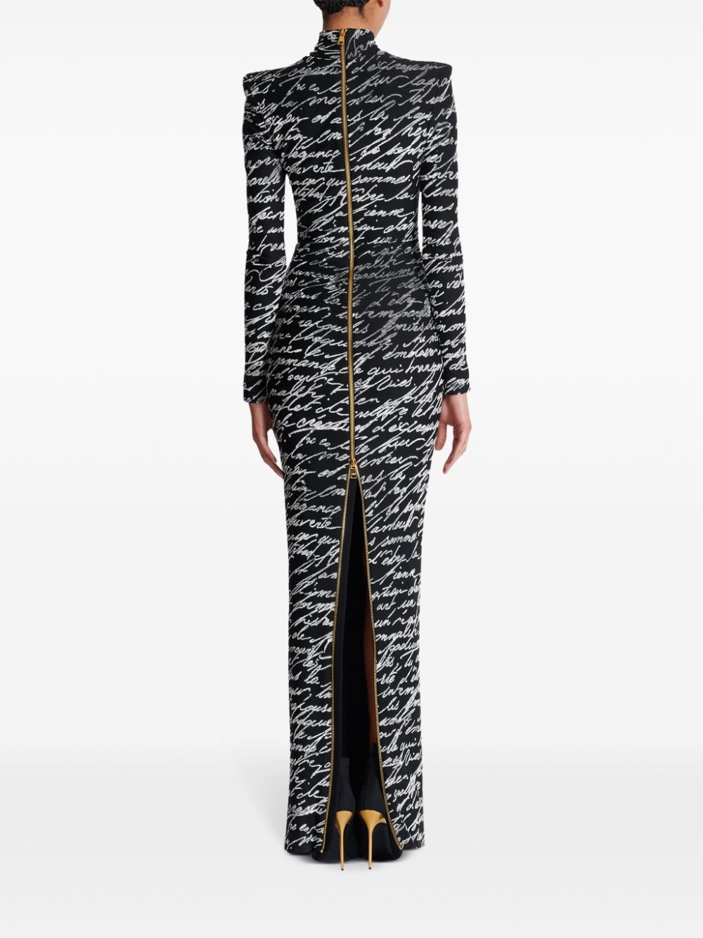 all-over slogan-print maxi dress - 4