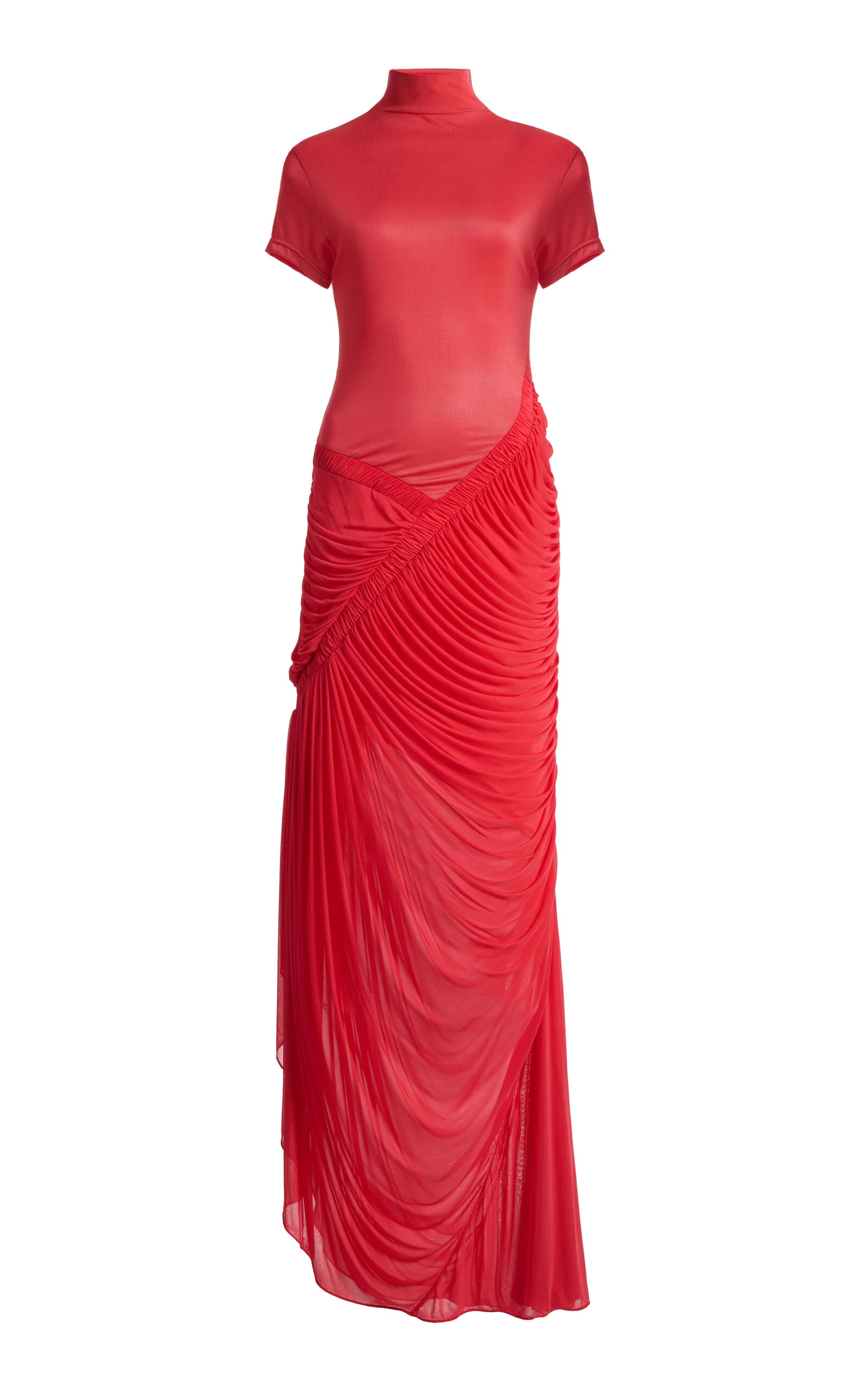 Fusion Ruched Ripple Jersey Maxi Dress red - 1