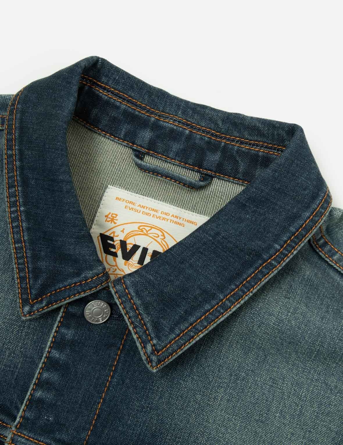 LOGO AND GODHEAD LUCKY SLOT MACHINE EMBROIDERIESRELAX FIT DENIM JACKET - 10