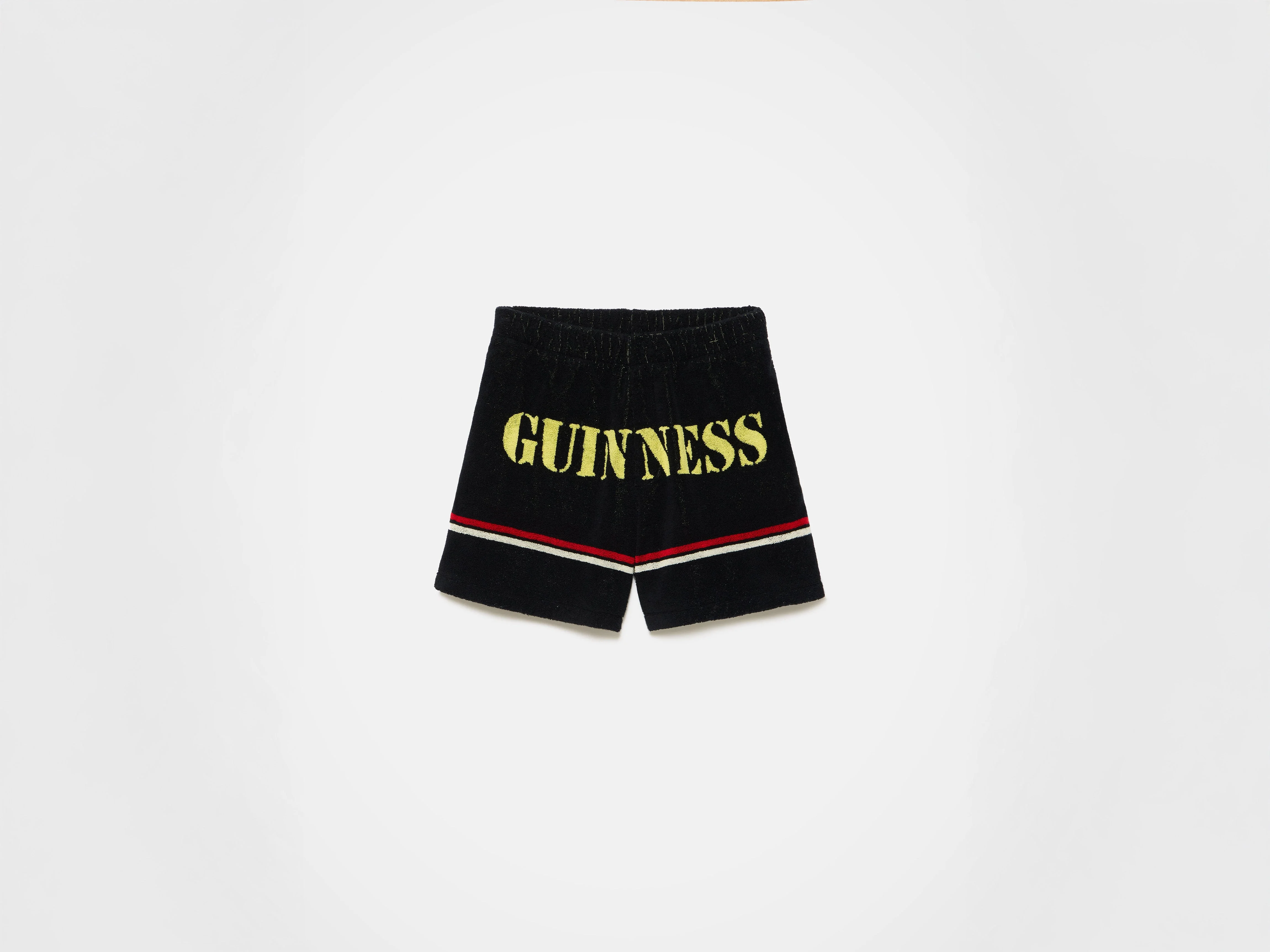 Unisex JW ANDERSON X GUINNESS TOWELLING SHORTS IN BLACK - 1
