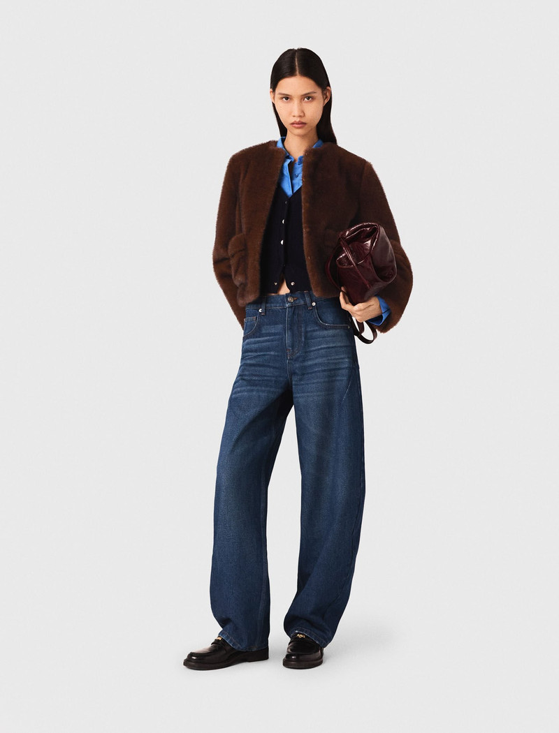 maje Short faux fur coat outlook