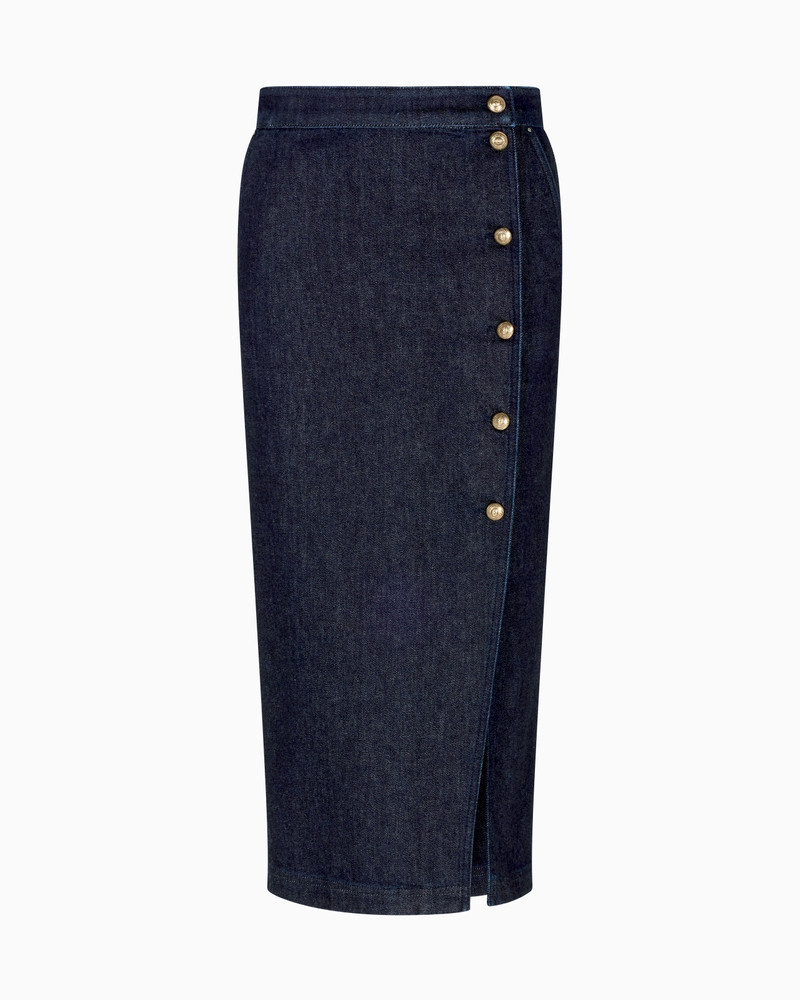 DENIM COLLECTION MIDI SKIRT IN STRETCH DENIM 1