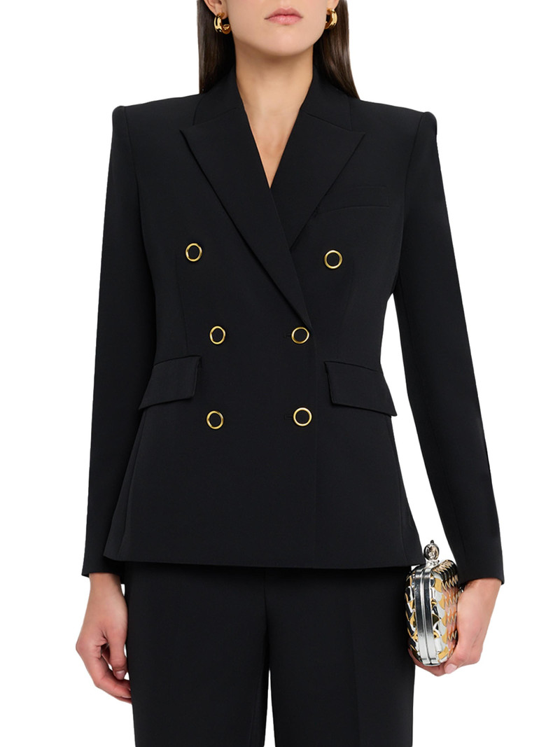 Women's Arielle Crepe Double-Breasted Blazer - Pine 3