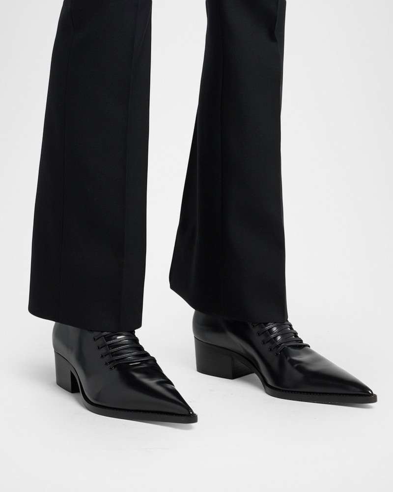 Alexander McQueen Men's Leather Pointed-Toe Derby Shoes outlook