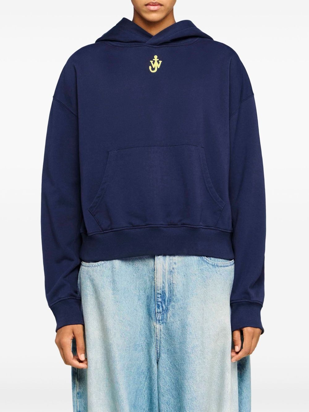 anchor-embroidered hoodie - 3