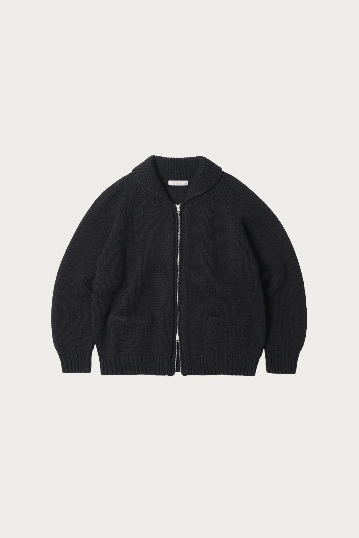 Heavy Cowichan Zipup Cardigan - Black - 1