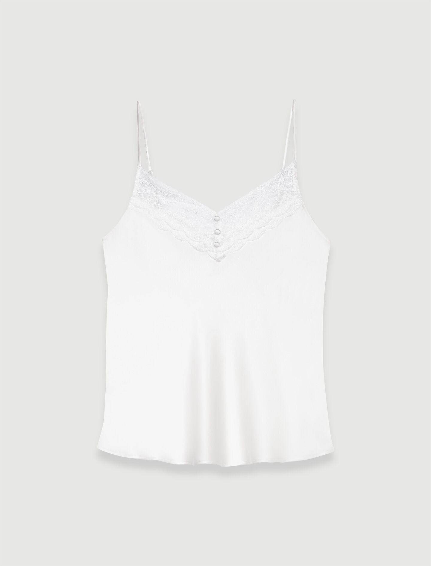 Silk satin and lace top - 1