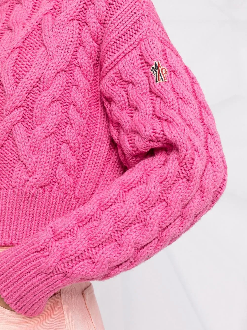 cable-knit cropped jumper - 3