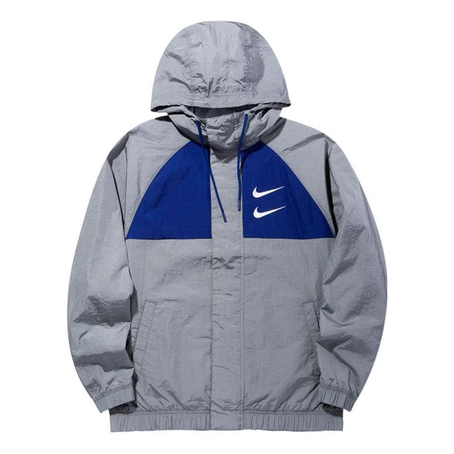 Nike Sportswear Swoosh Windproof Sports Woven Jacket Gray CJ4889-073 - 1