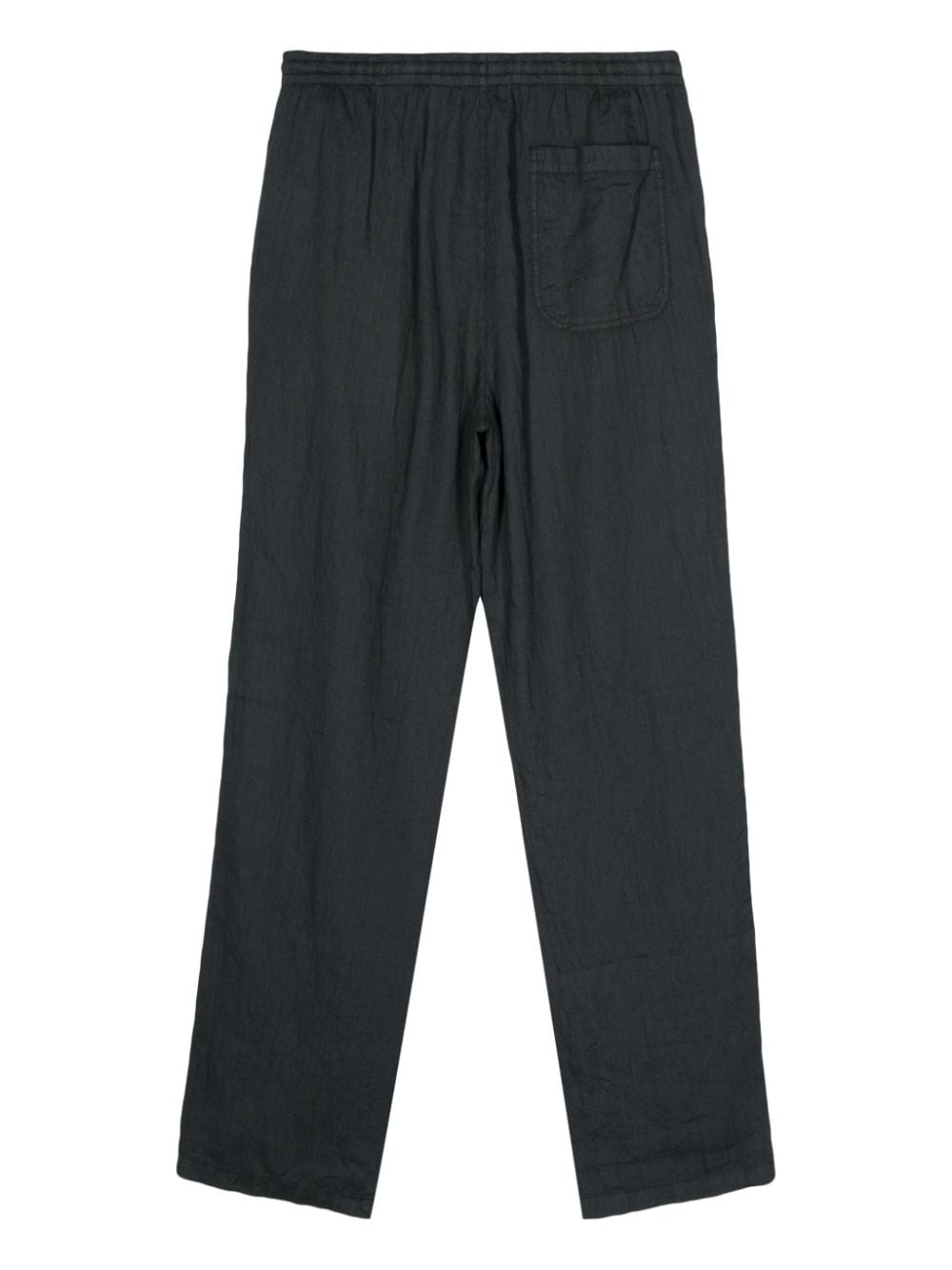 linen straight-leg trousers - 2