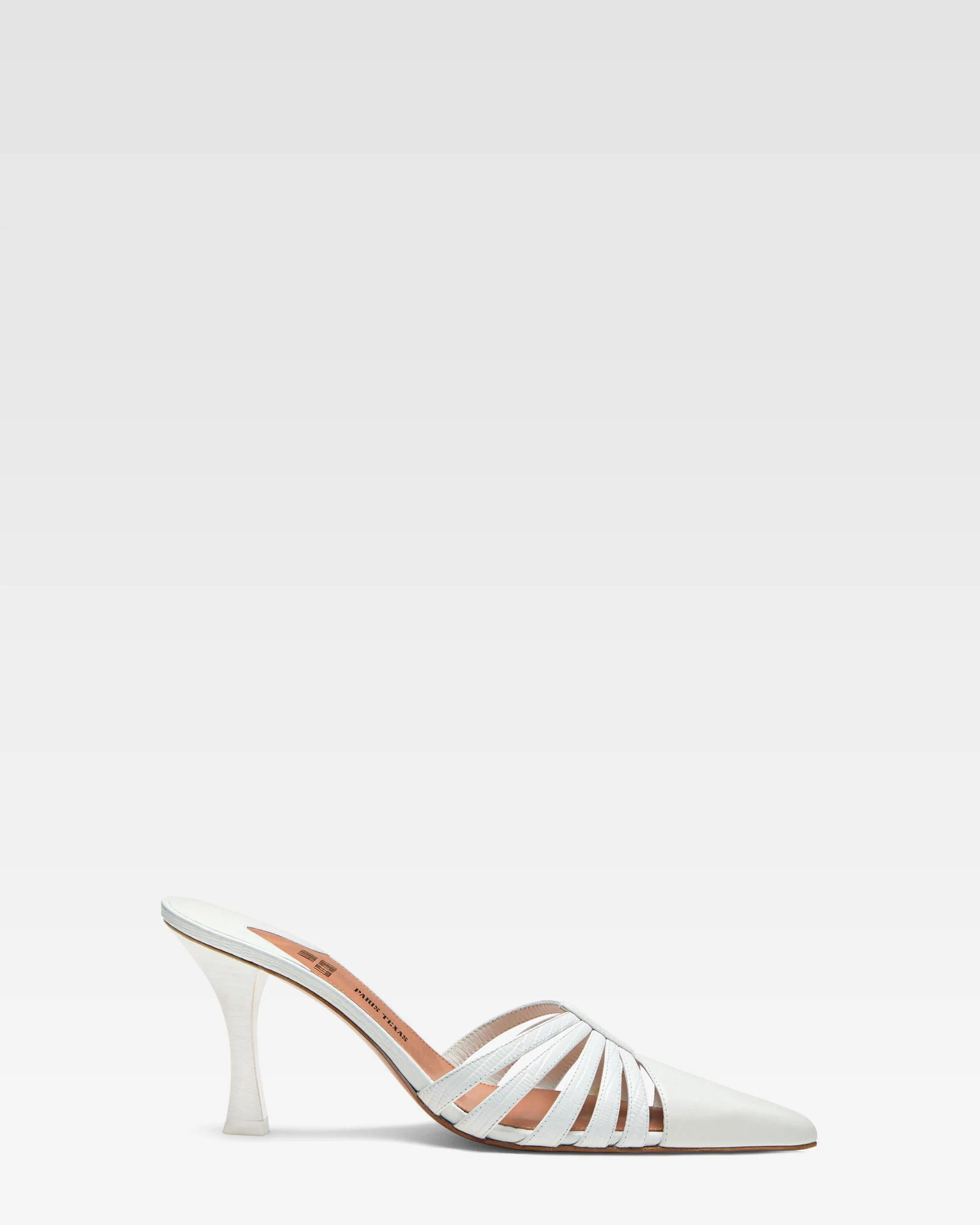 White leather cut-out mule - 1