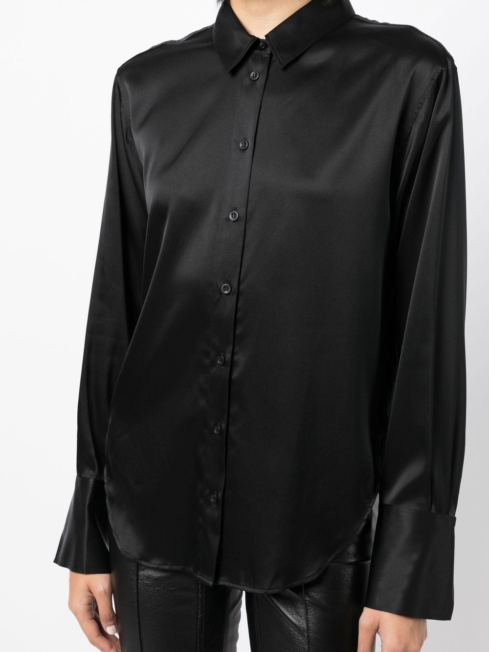 long-sleeved silk shirt - 5