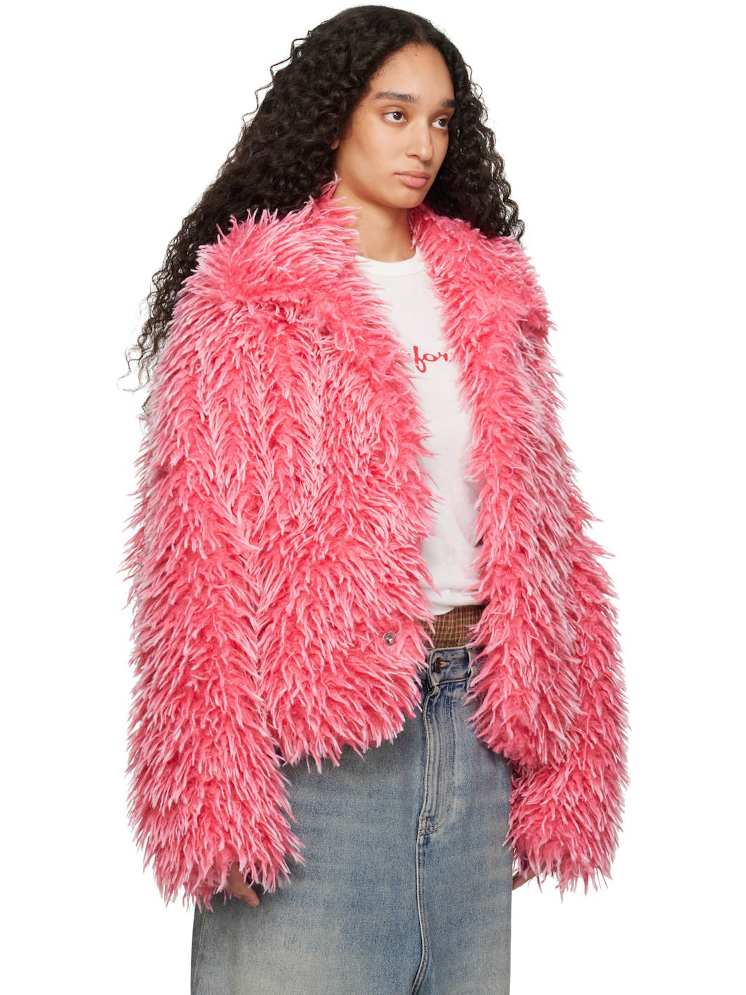 Pink Varsity Faux-Fur Jacket - 2