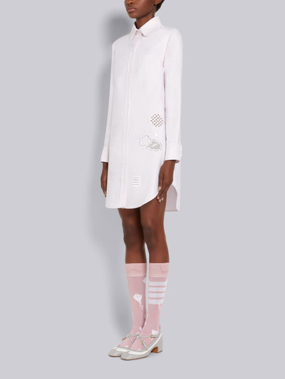 Thom Browne Light Pink Solid Oxford Broderie Anglaise Hot Air Balloon Round Collar Thigh Length Shirtdress outlook