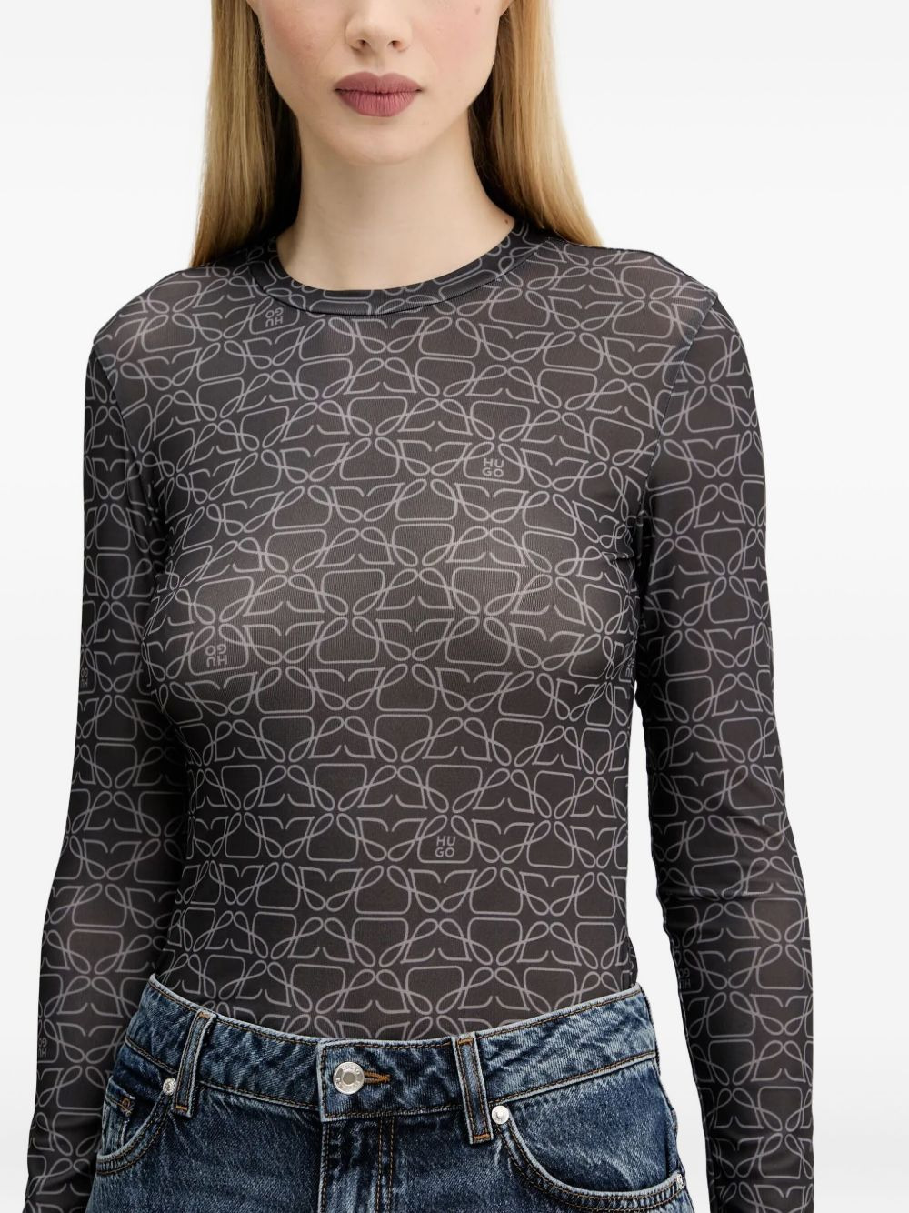 monogram-print long-sleeve T-shirt - 4