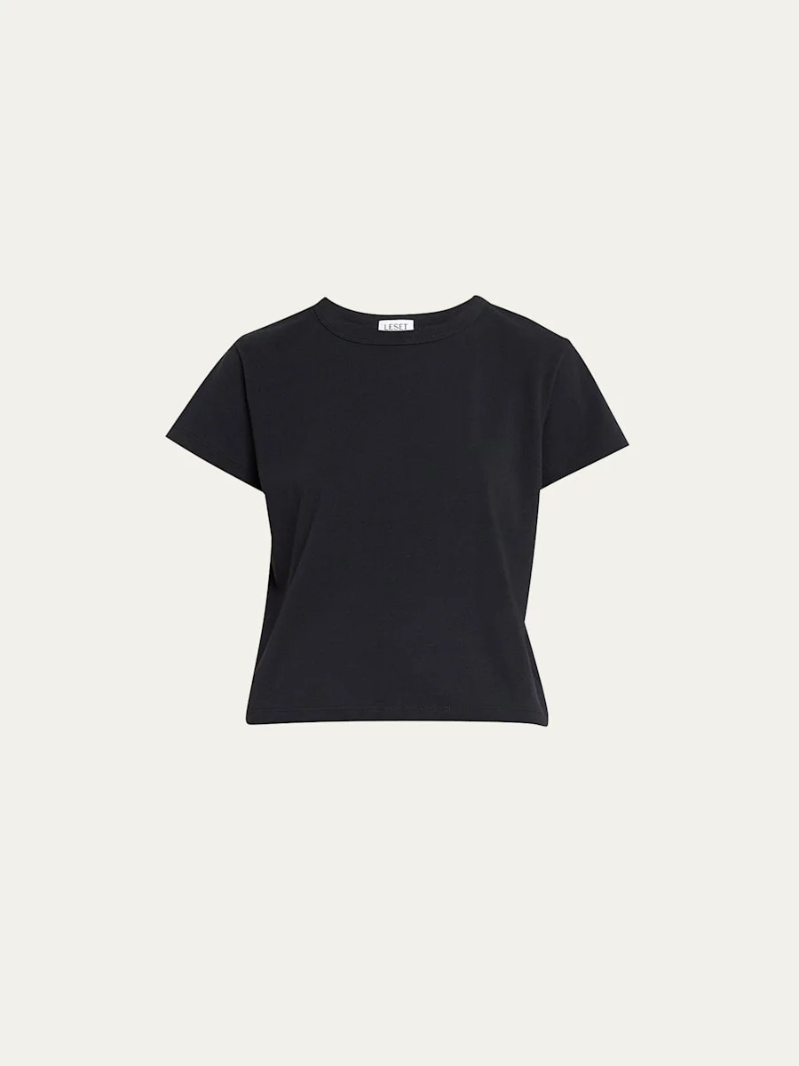 Margo Short-Sleeve Cotton Crewneck Tee - 1