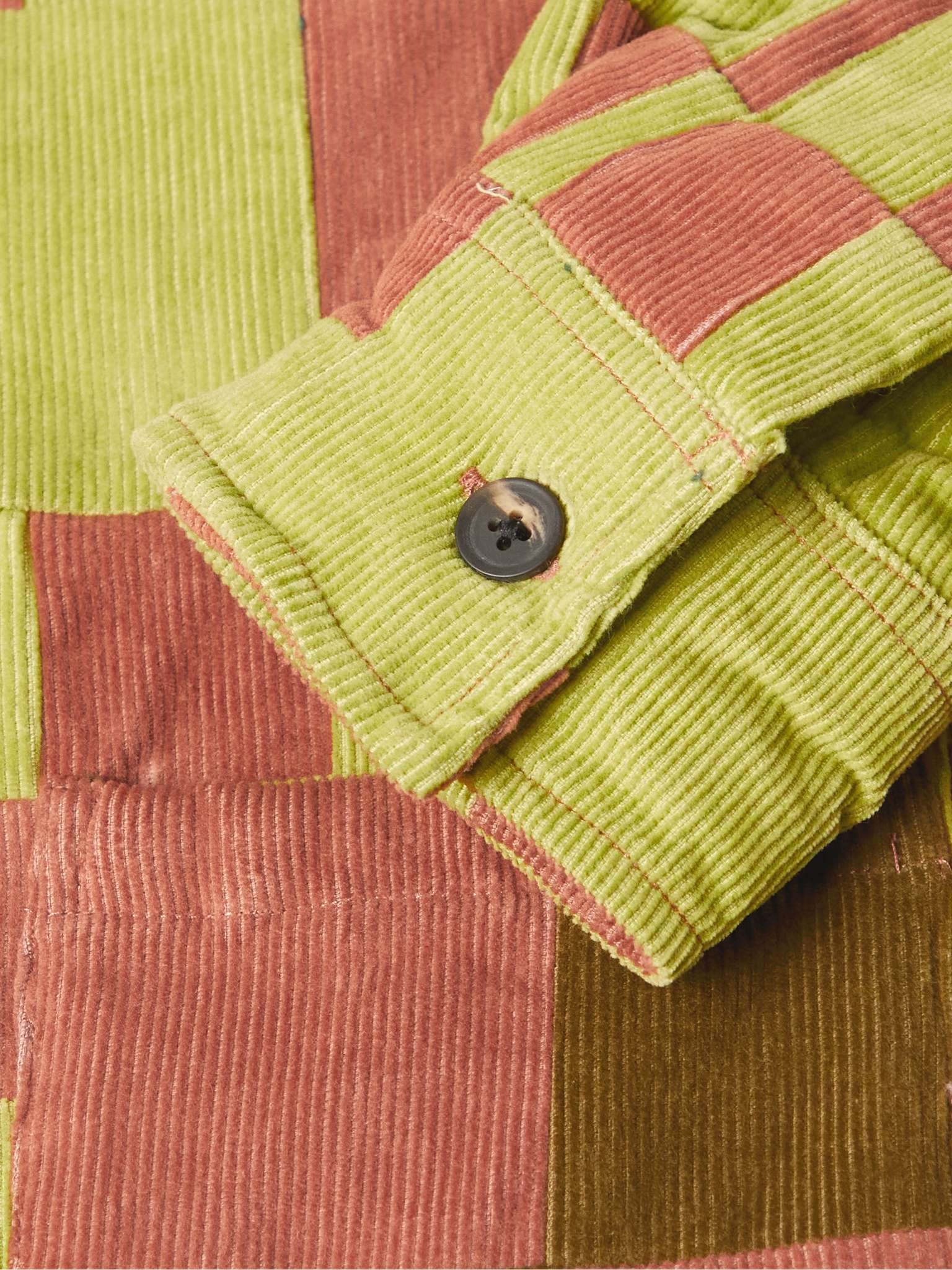 Camp-Collar Patchwork Cotton-Corduroy Overshirt - 5