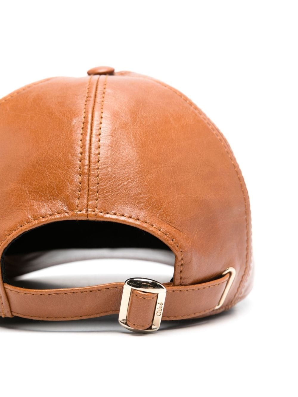 logo-embroidered leather cap - 2