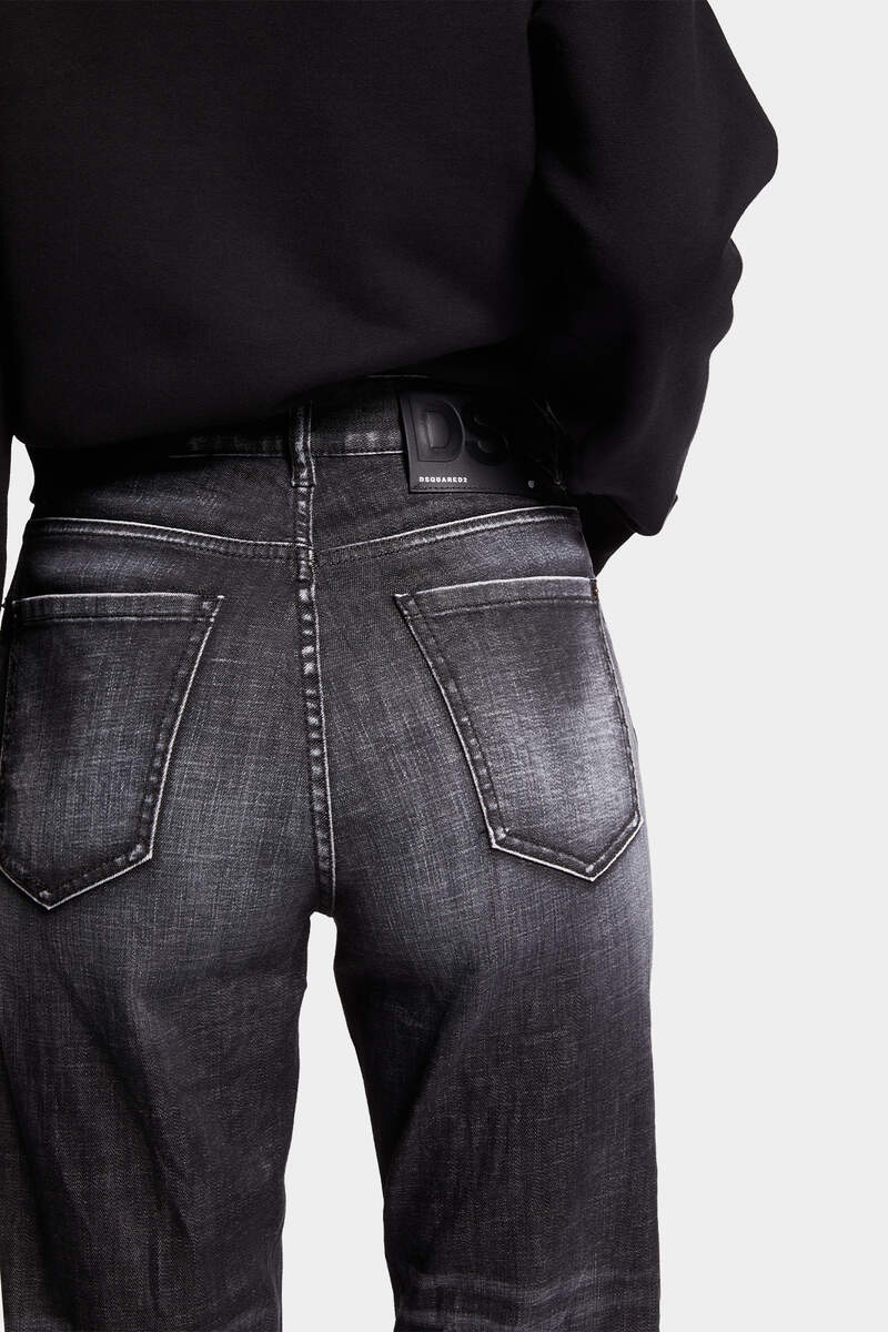 BLACK BRUSHED STEEL WASH BOSTON JEANS - 5