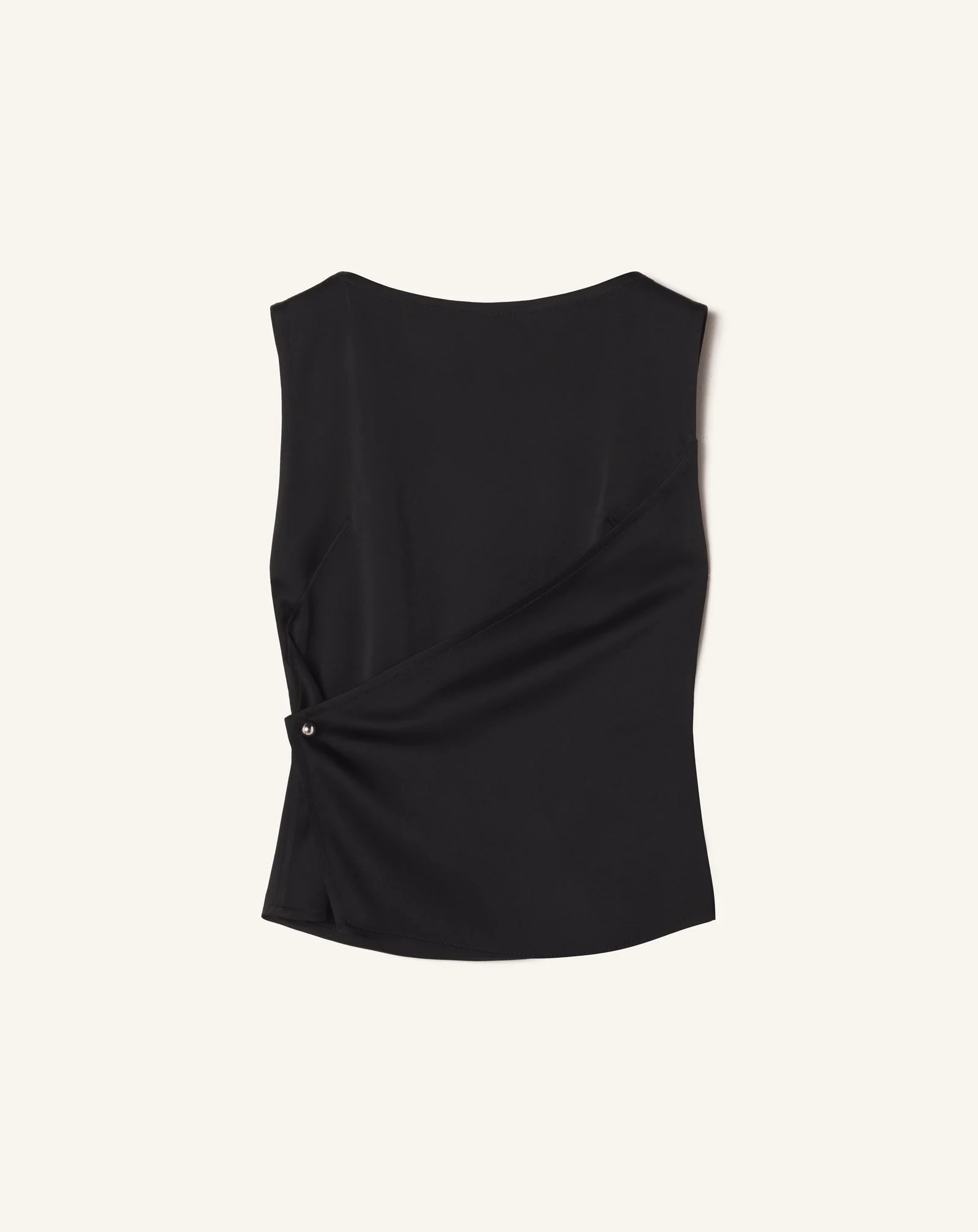 SLEEVELESS BUTTON-DOWN TOP IN SATIN - 1
