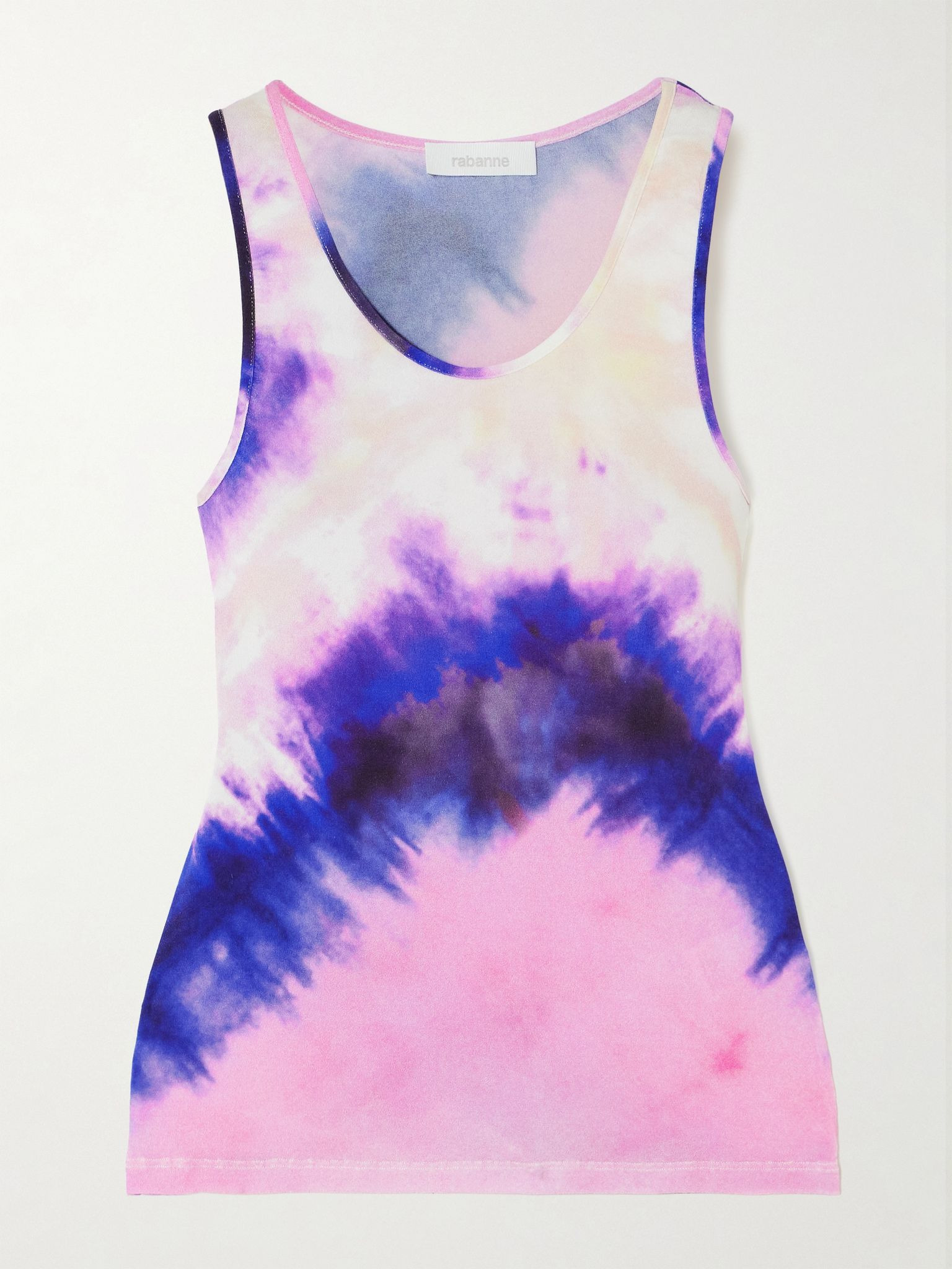 Tie-dyed stretch-crepe tank Pink - 1
