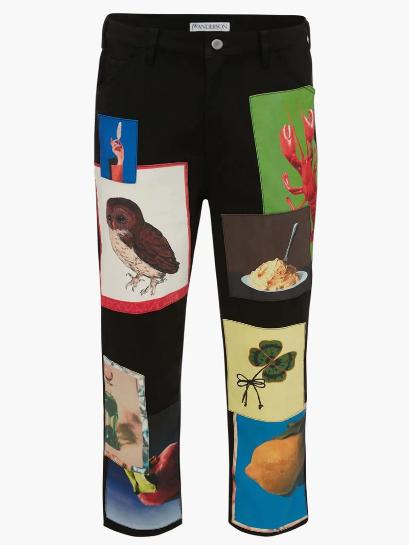 OSCAR WILDE CAPSULE: PATCHWORK PRINT STRAIGHT LEG TROUSERS 1