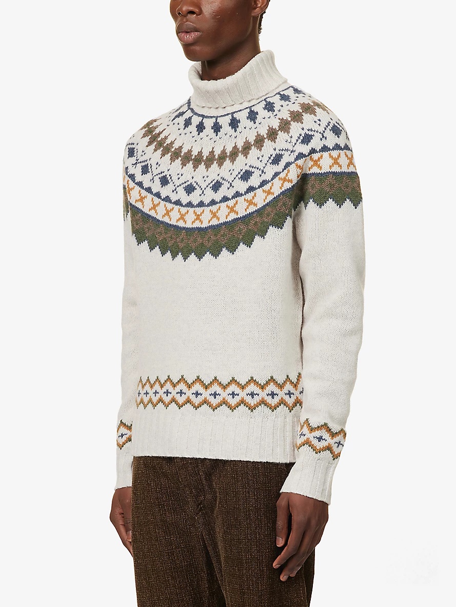 Roose contrast-pattern wool jumper - 3