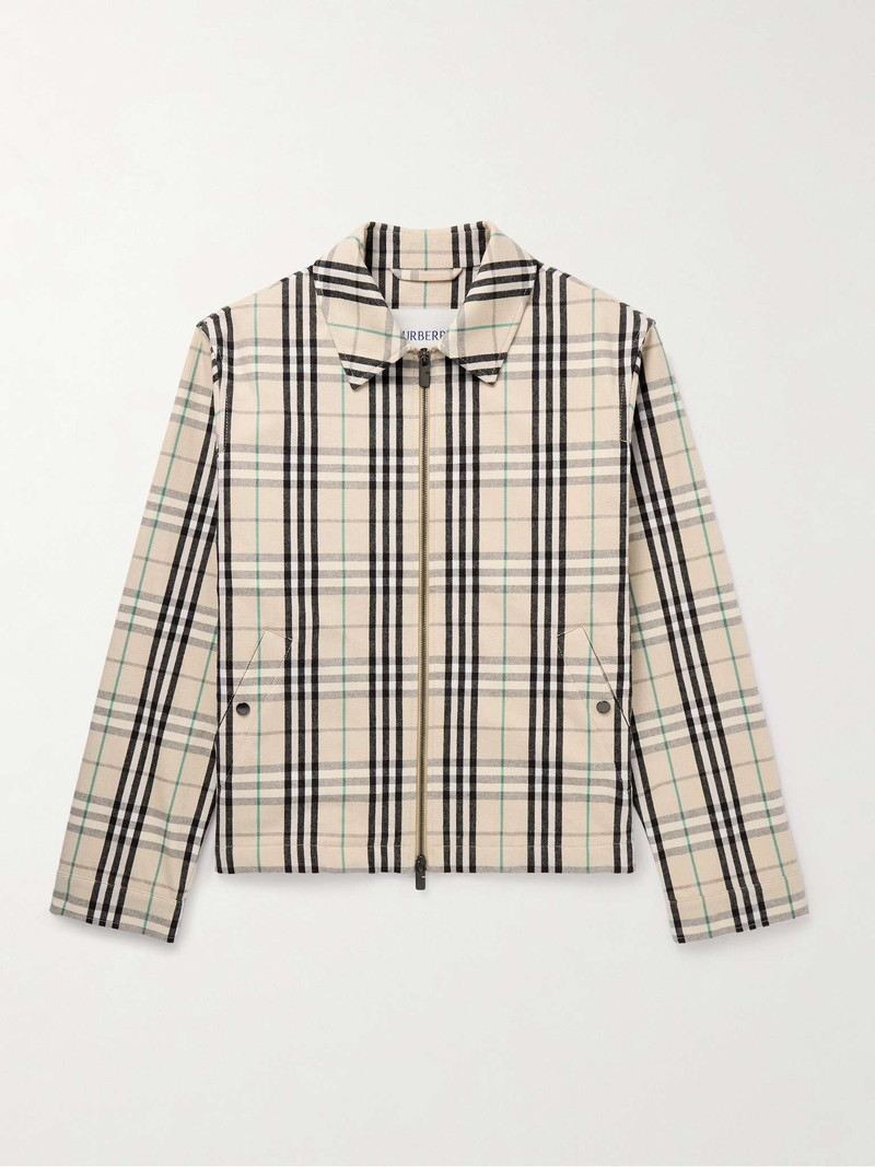 Checked Cotton-Flannel Harrington Jacket 1