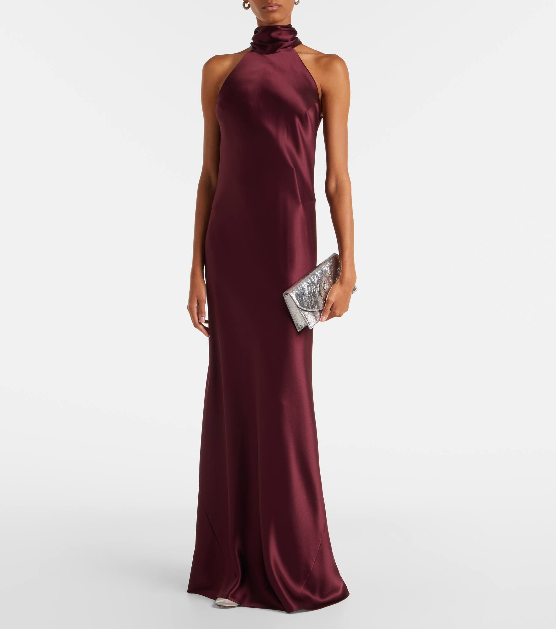 Sienna halterneck satin gown - 2
