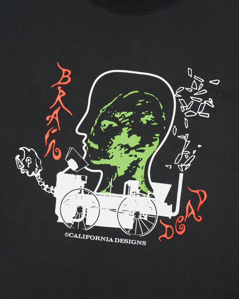 BRAIN DEAD Alien Tractor T-shirt - Washed Black outlook