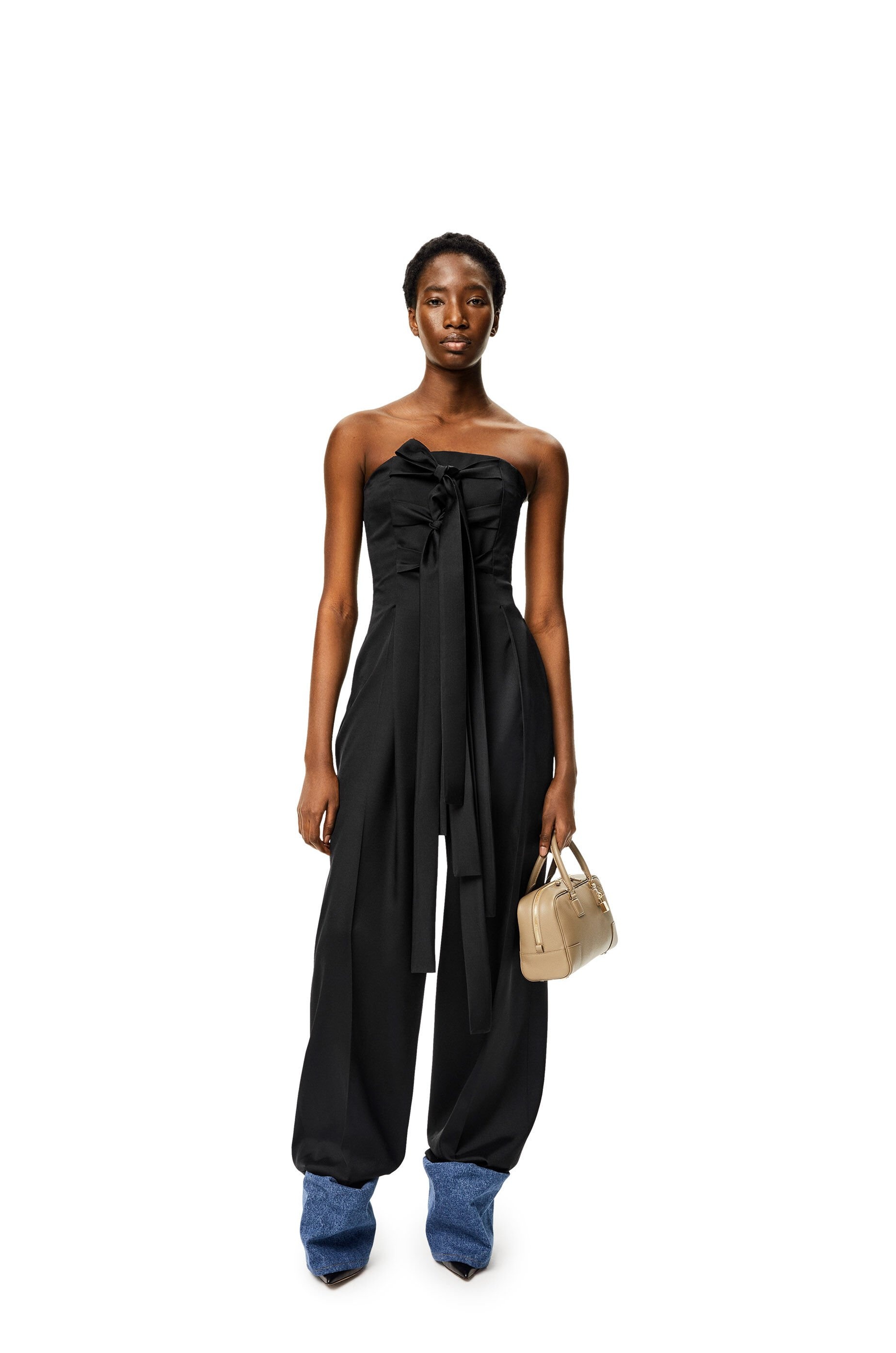 Bustier jumpsuit in wool and silk - 2