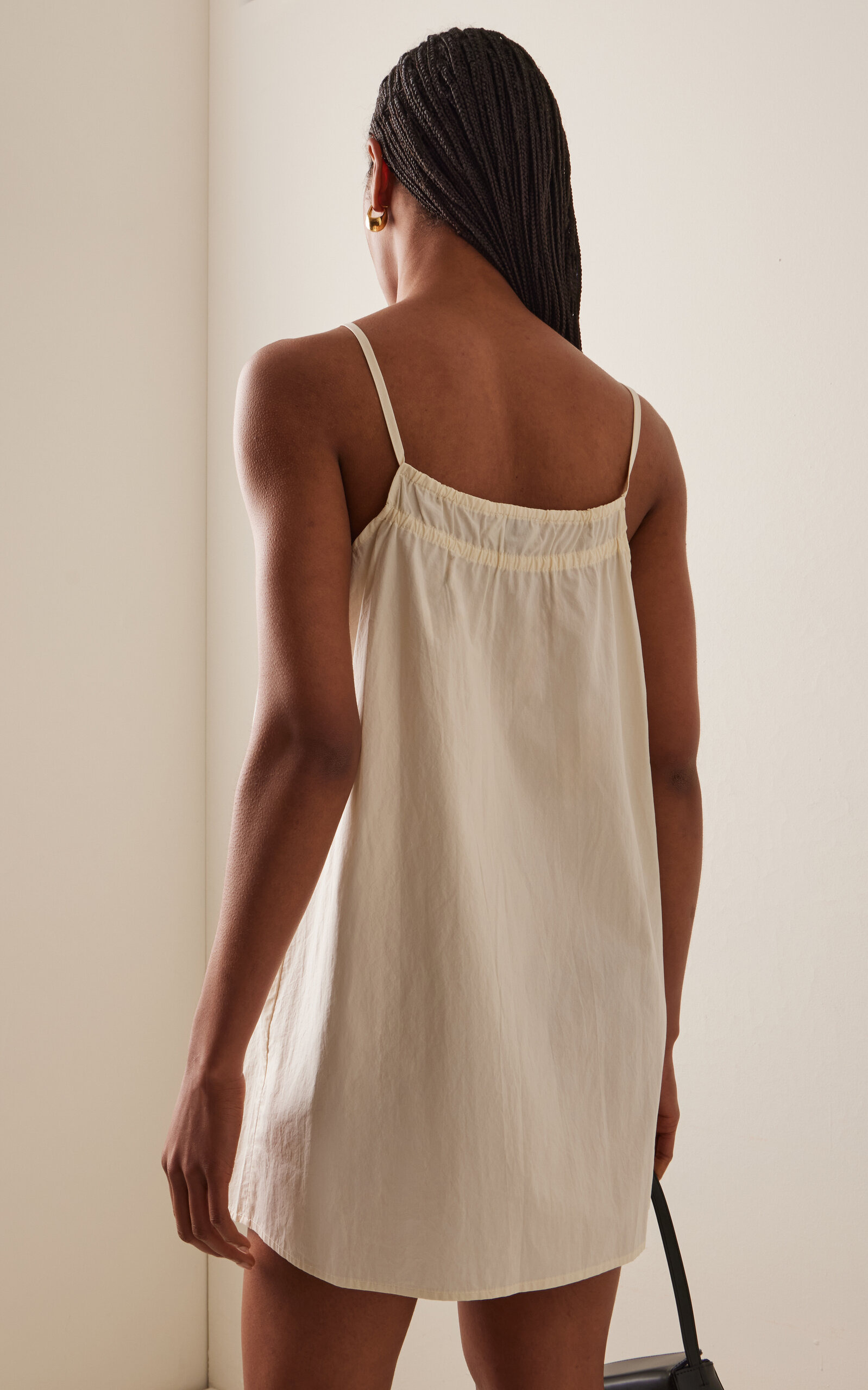 Organic Cotton Poplin Mini Dress ivory - 4