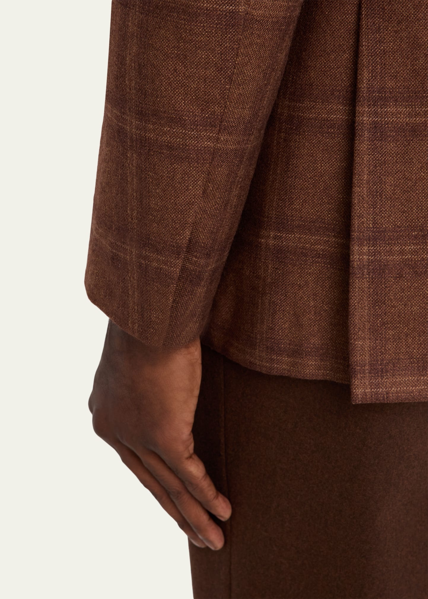 Men's Silk and Cashmere Tonal Plaid Sport Coat - 8