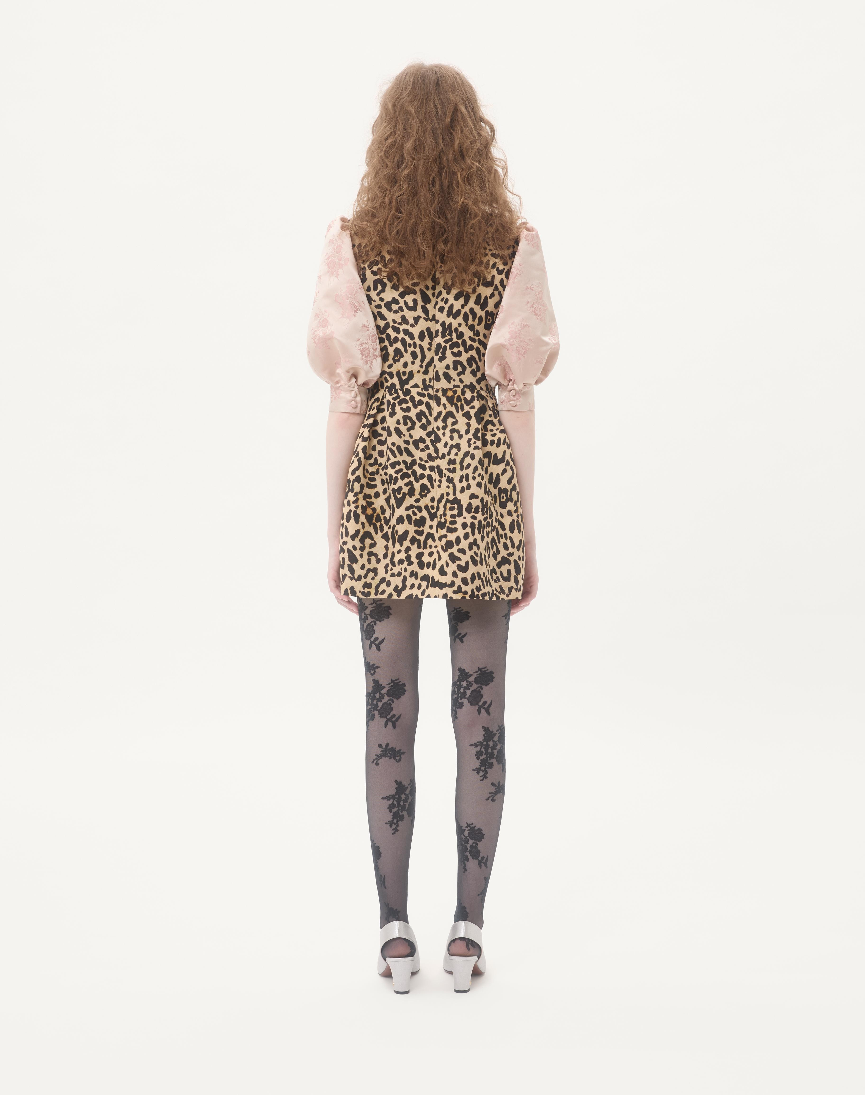 CREPE COUTURE SHORT DRESS WITH ANIMALIER PRINT - 7