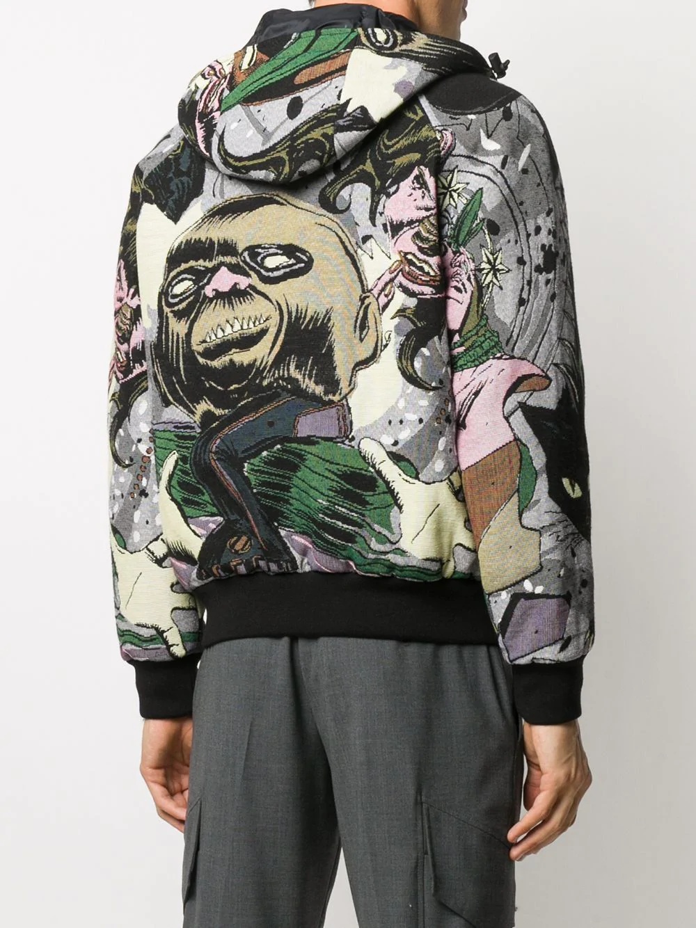 intarsia cartoon hooded jacket - 4