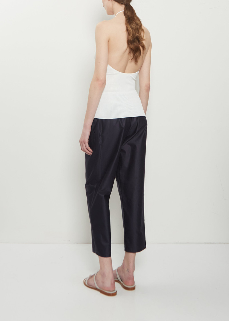 DUŠAN Ribbed Knit Open Back Top outlook