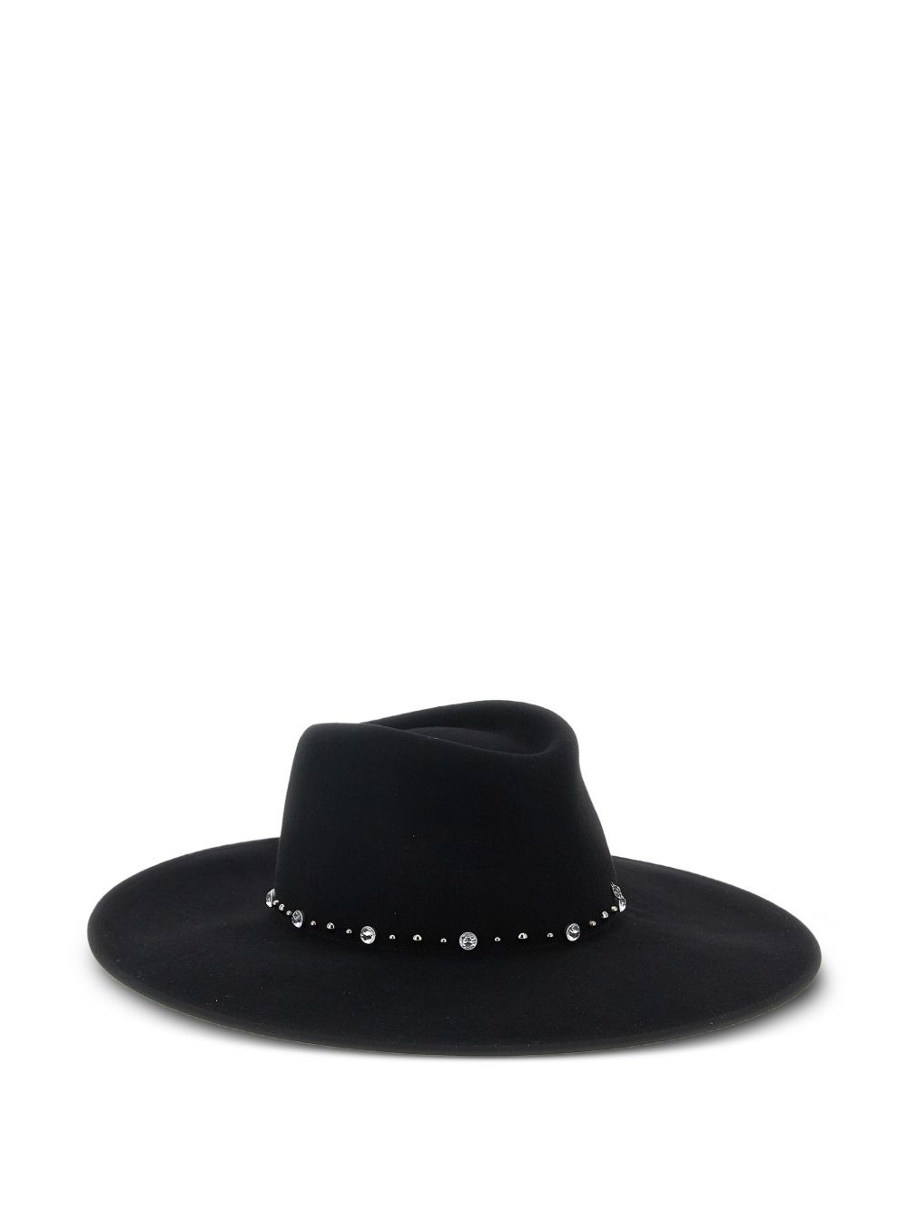 wide-brim crystal-embellished hat - 3