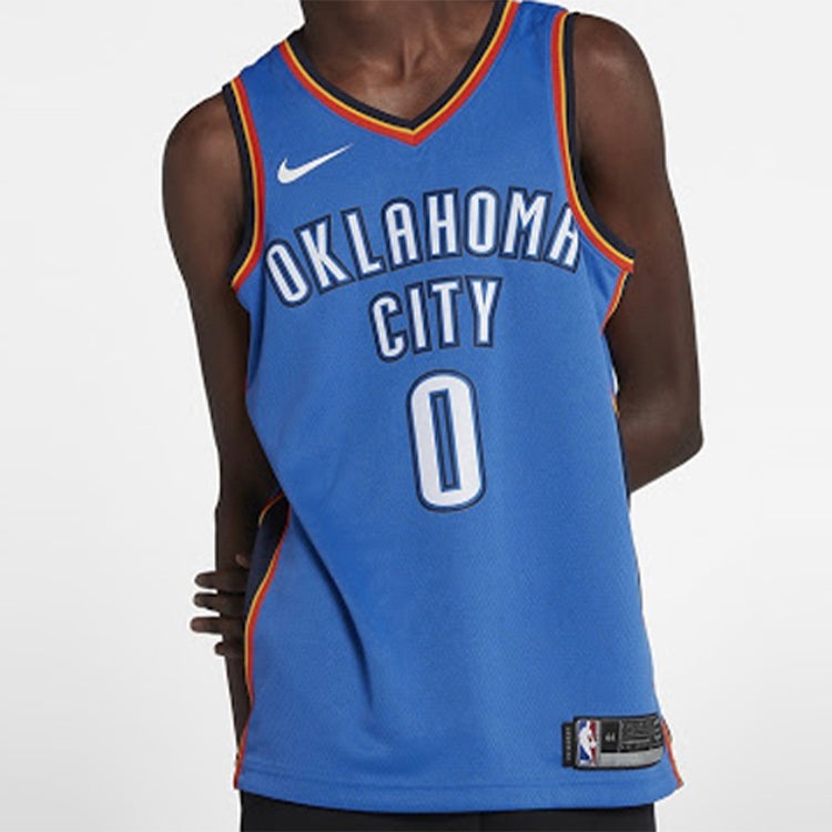 Nike Russell Westbrook Oklahoma City Thunder Swingman Jersey Mens Blue 864497-403 - 3