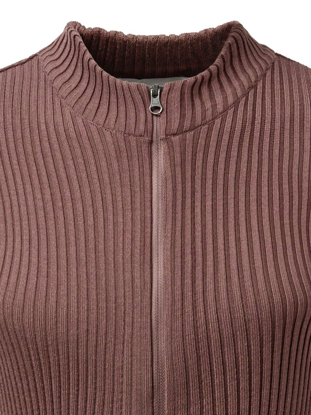 mock-neck ribbed cardigan - 5