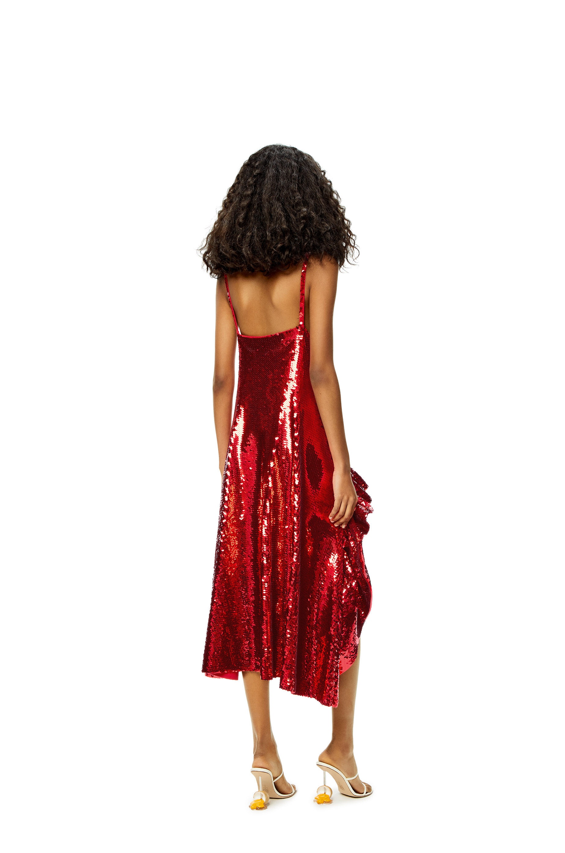 Sequin ruffle dress in wool - 3
