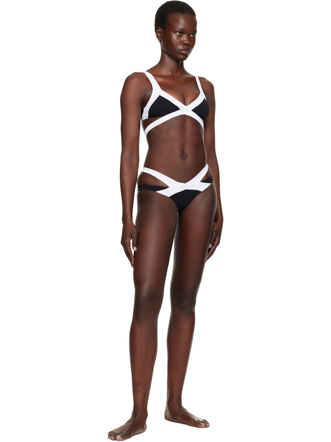Black & White Mazzy Bikini Bottom - 4