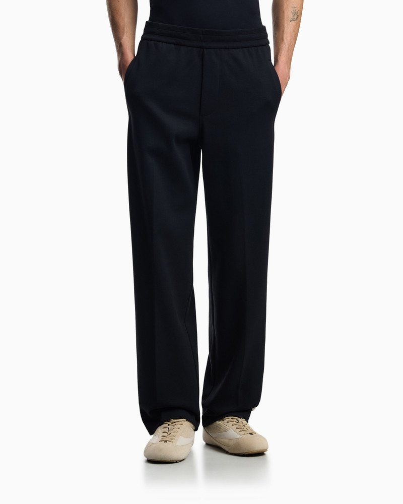 EMPORIO ARMANI ASV JERSEY TROUSERS WITH ELASTICATED WAIST AND CONTRASTING BANDS outlook