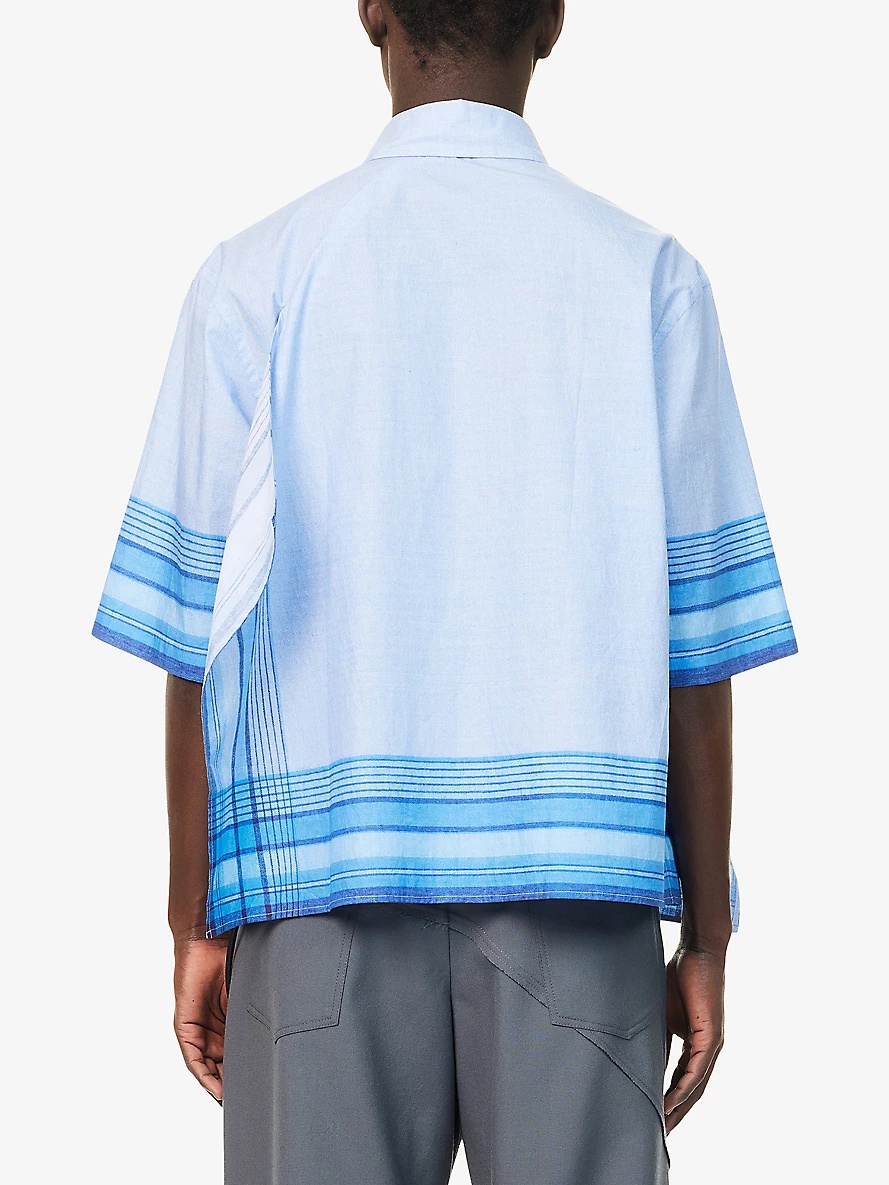 Handkerchief Short-Sleeve Cotton-Poplin Shirt - 4