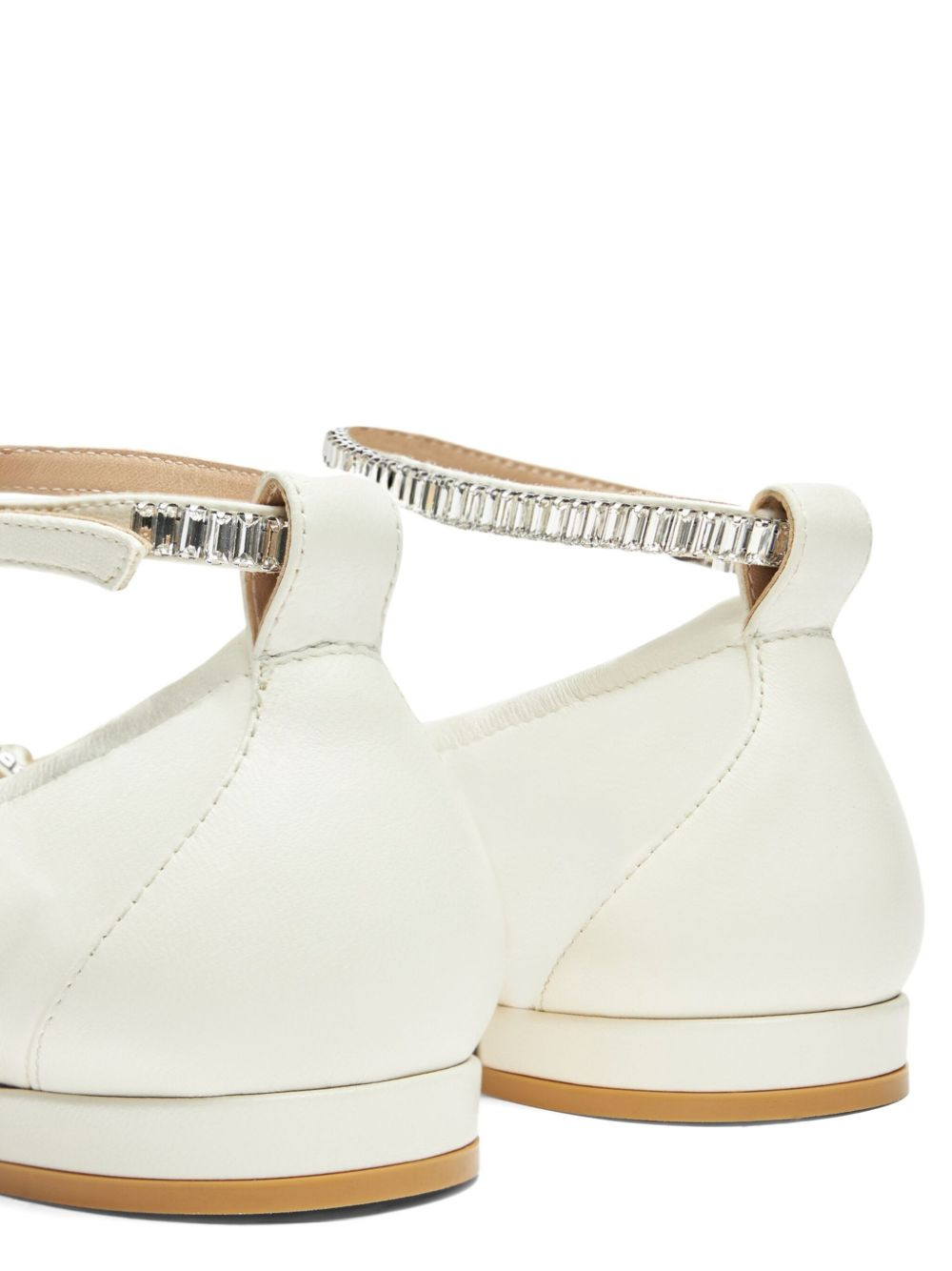 crystal-embellished bow flats - 5