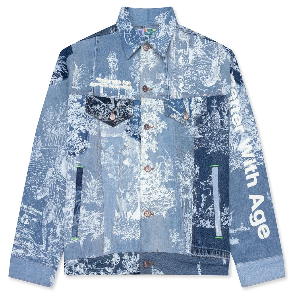 TERESA RECONSTRUCTED TRUCKER JACKET - INDIGO - 1