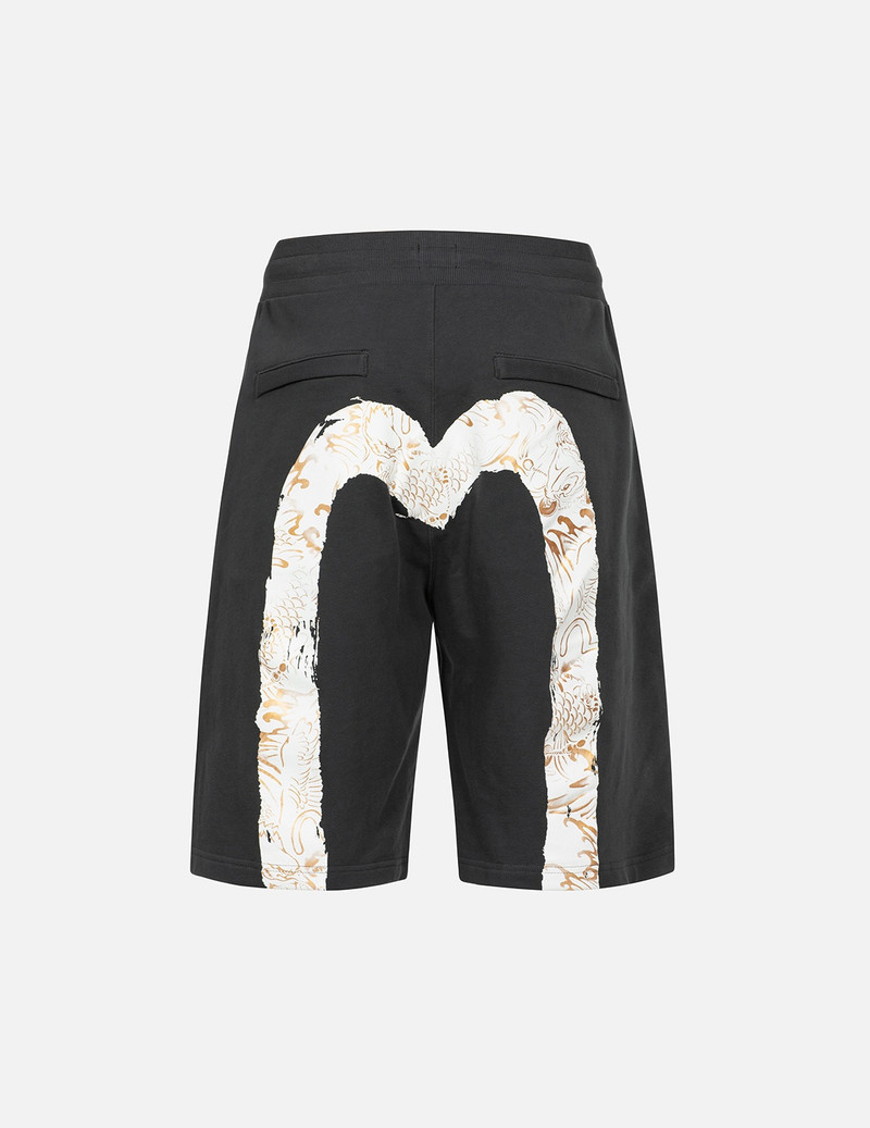 SEAGULL EMBROIDERY AND BRUSHSTROKE KOI SEAGULL DAICOCK PRINT RELAX FIT SWEAT SHORTS 2